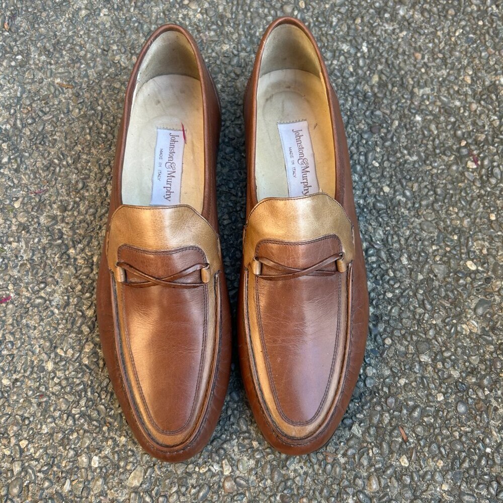 Johnston & Murphy Italian Made Two Tone Brown Dress Shoes Oxfords Size 8.5 M - Picture 5 of 12